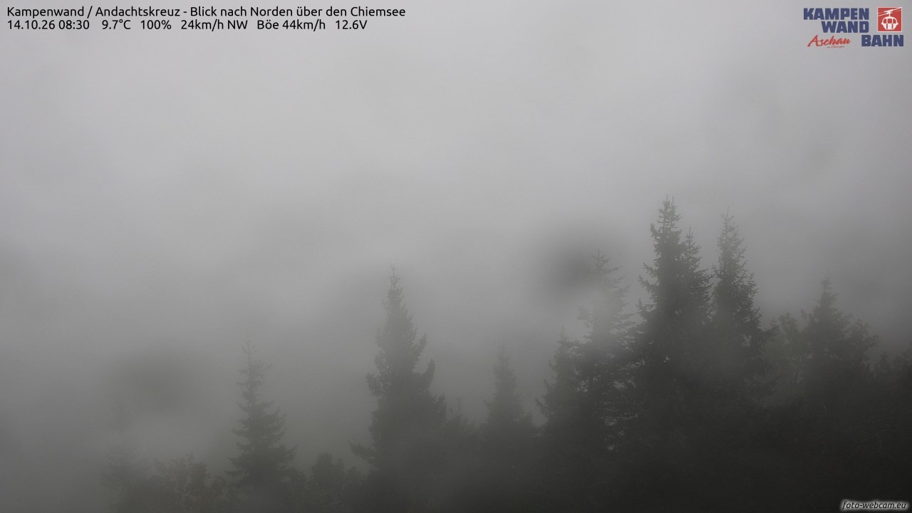 Archiv Foto Webcam Kampenwand - Blick nach Norden über den Chiemsee