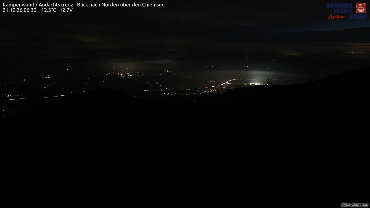 Archiv Foto Webcam Kampenwand - Blick nach Norden über den Chiemsee