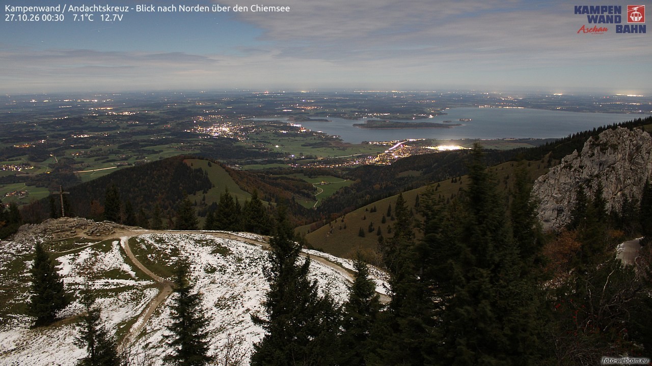 Archiv Foto Webcam Kampenwand - Blick nach Norden über den Chiemsee