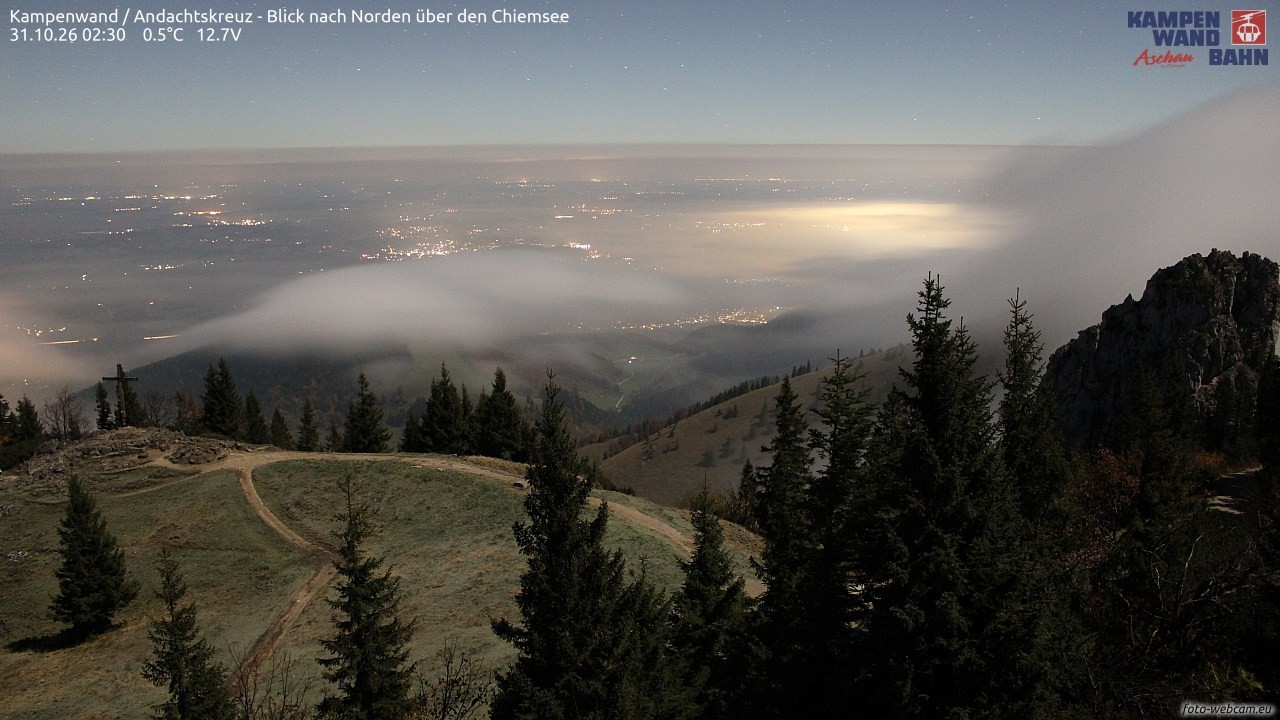 Archiv Foto Webcam Kampenwand - Blick nach Norden über den Chiemsee