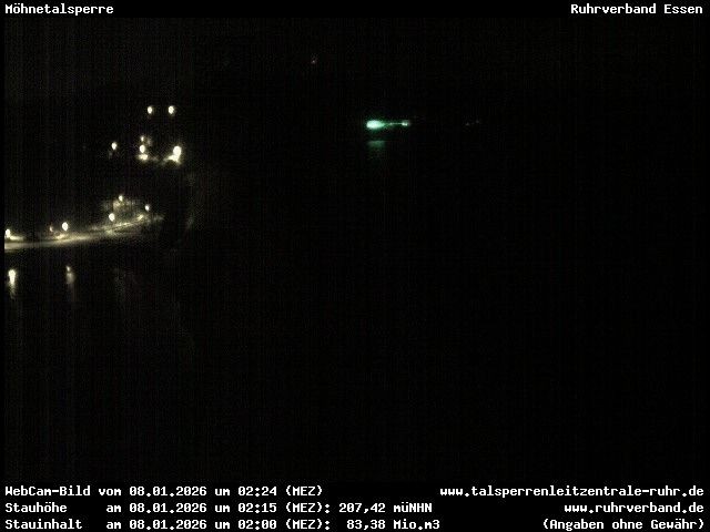 Archiv Foto Webcam Sperrmauer mit Blick auf den Möhnesee in Günne