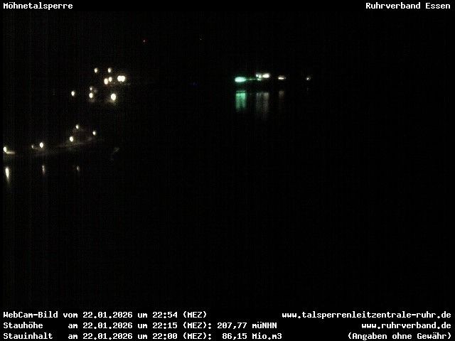 Archiv Foto Webcam Sperrmauer mit Blick auf den Möhnesee in Günne