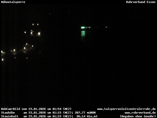 Archiv Foto Webcam Sperrmauer mit Blick auf den Möhnesee in Günne