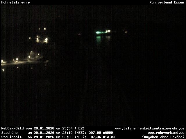 Archiv Foto Webcam Sperrmauer mit Blick auf den Möhnesee in Günne