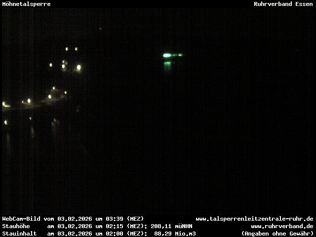 Archiv Foto Webcam Sperrmauer mit Blick auf den Möhnesee in Günne