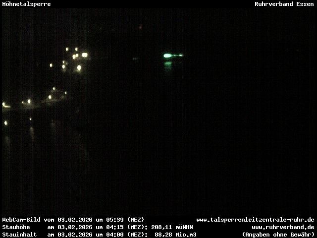 Archiv Foto Webcam Sperrmauer mit Blick auf den Möhnesee in Günne