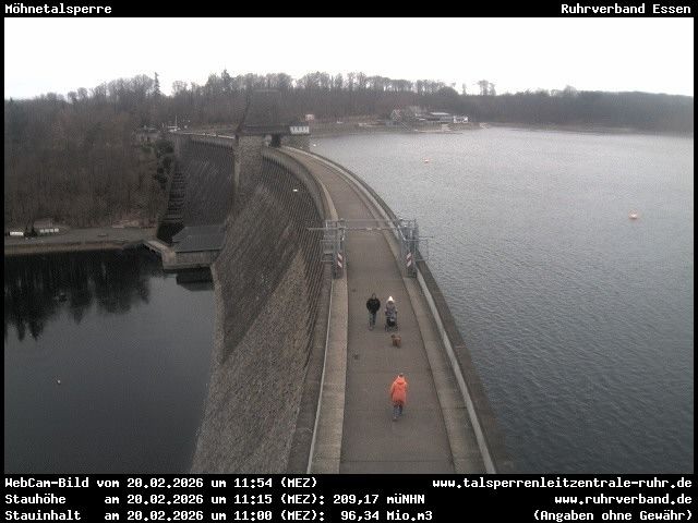 Archiv Foto Webcam Sperrmauer mit Blick auf den Möhnesee in Günne