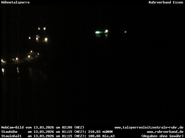 Archiv Foto Webcam Sperrmauer mit Blick auf den Möhnesee in Günne