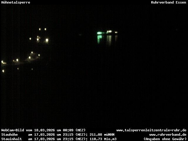 Archiv Foto Webcam Sperrmauer mit Blick auf den Möhnesee in Günne