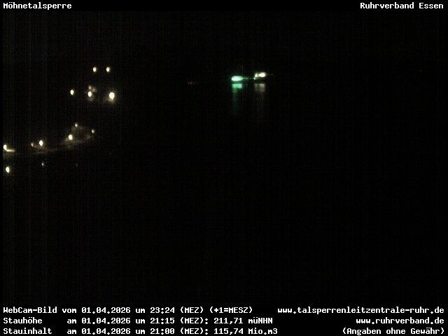 Archiv Foto Webcam Sperrmauer mit Blick auf den Möhnesee in Günne