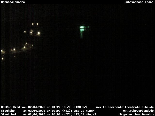 Archiv Foto Webcam Sperrmauer mit Blick auf den Möhnesee in Günne