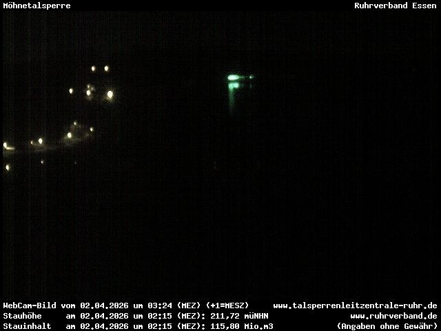 Archiv Foto Webcam Sperrmauer mit Blick auf den Möhnesee in Günne