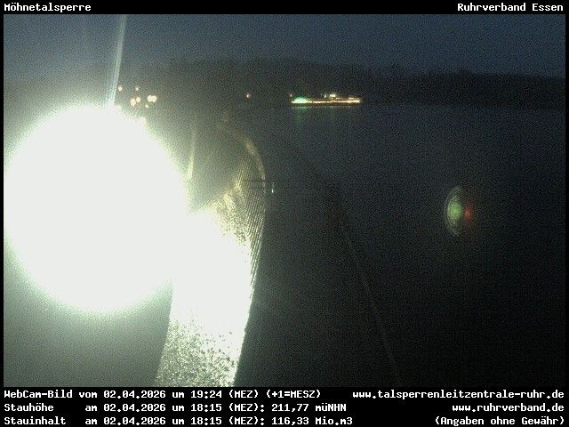 Archiv Foto Webcam Sperrmauer mit Blick auf den Möhnesee in Günne