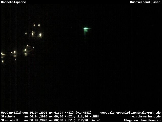 Archiv Foto Webcam Sperrmauer mit Blick auf den Möhnesee in Günne