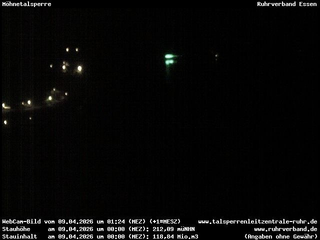 Archiv Foto Webcam Sperrmauer mit Blick auf den Möhnesee in Günne