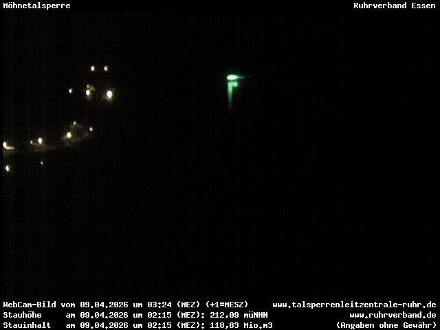 Archiv Foto Webcam Sperrmauer mit Blick auf den Möhnesee in Günne