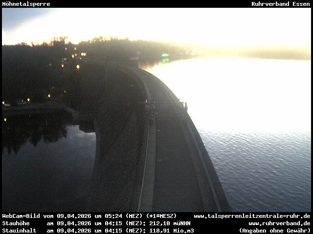 Archiv Foto Webcam Sperrmauer mit Blick auf den Möhnesee in Günne