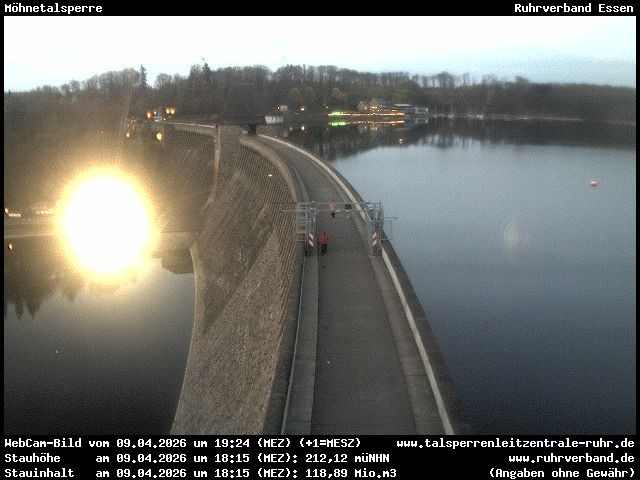 Archiv Foto Webcam Sperrmauer mit Blick auf den Möhnesee in Günne