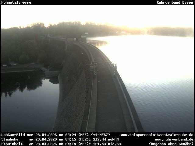 Archiv Foto Webcam Sperrmauer mit Blick auf den Möhnesee in Günne