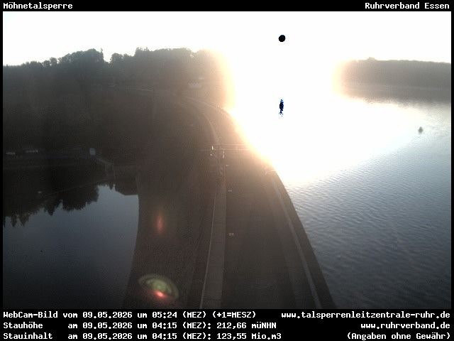 Archiv Foto Webcam Sperrmauer mit Blick auf den Möhnesee in Günne