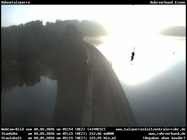 Archiv Foto Webcam Sperrmauer mit Blick auf den Möhnesee in Günne