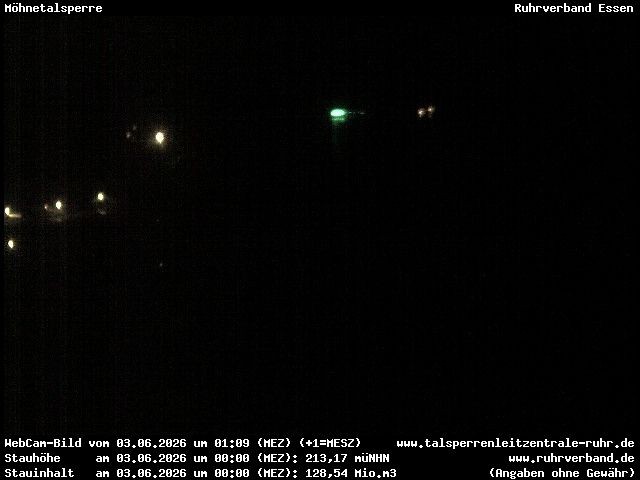 Archiv Foto Webcam Sperrmauer mit Blick auf den Möhnesee in Günne