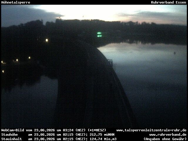 Archiv Foto Webcam Sperrmauer mit Blick auf den Möhnesee in Günne
