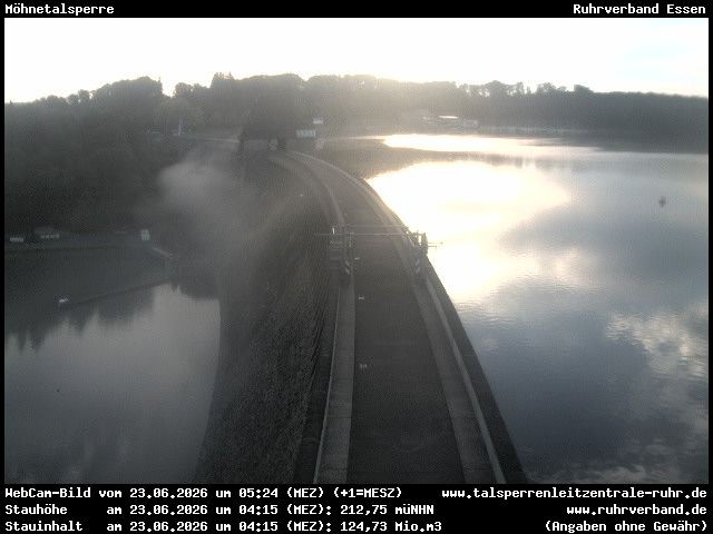 Archiv Foto Webcam Sperrmauer mit Blick auf den Möhnesee in Günne