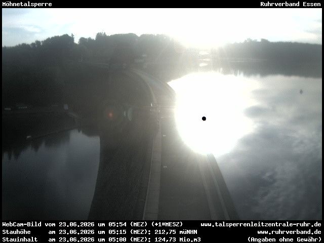 Archiv Foto Webcam Sperrmauer mit Blick auf den Möhnesee in Günne