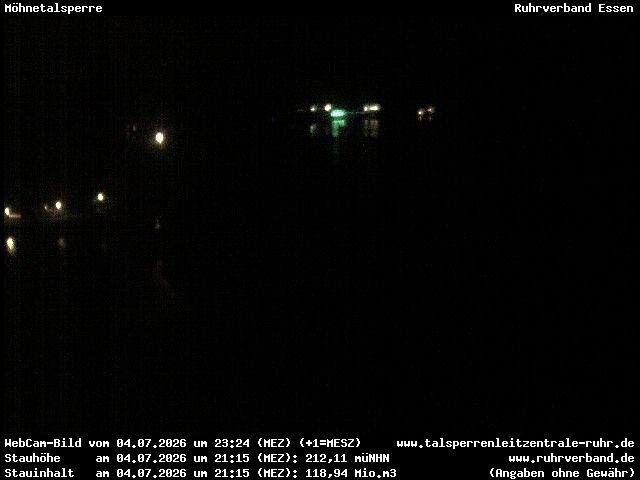 Archiv Foto Webcam Sperrmauer mit Blick auf den Möhnesee in Günne