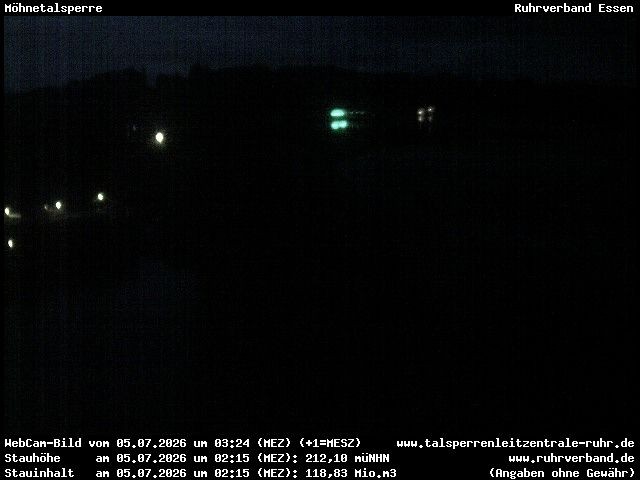 Archiv Foto Webcam Sperrmauer mit Blick auf den Möhnesee in Günne