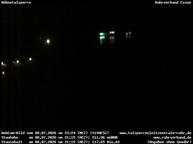 Archiv Foto Webcam Sperrmauer mit Blick auf den Möhnesee in Günne