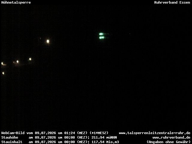 Archiv Foto Webcam Sperrmauer mit Blick auf den Möhnesee in Günne