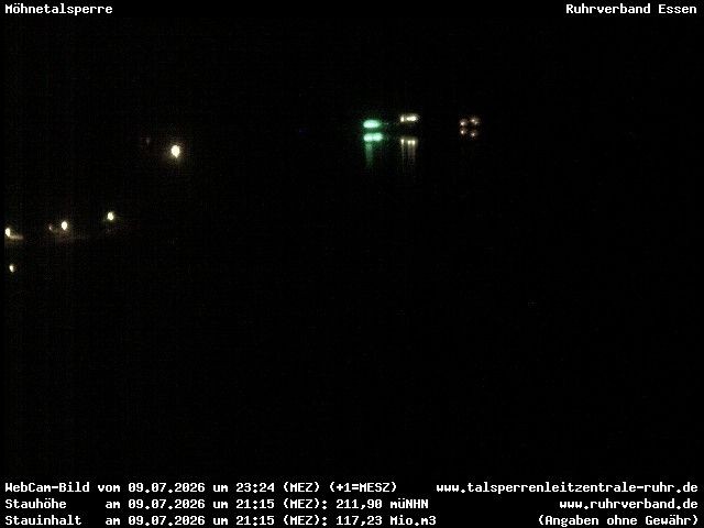 Archiv Foto Webcam Sperrmauer mit Blick auf den Möhnesee in Günne
