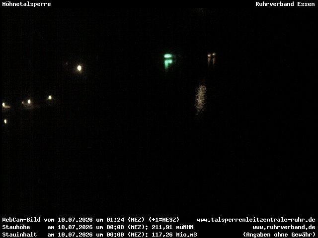 Archiv Foto Webcam Sperrmauer mit Blick auf den Möhnesee in Günne