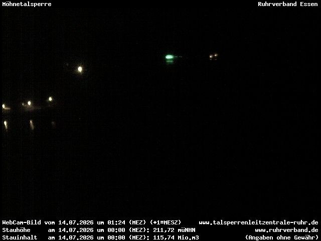 Archiv Foto Webcam Sperrmauer mit Blick auf den Möhnesee in Günne