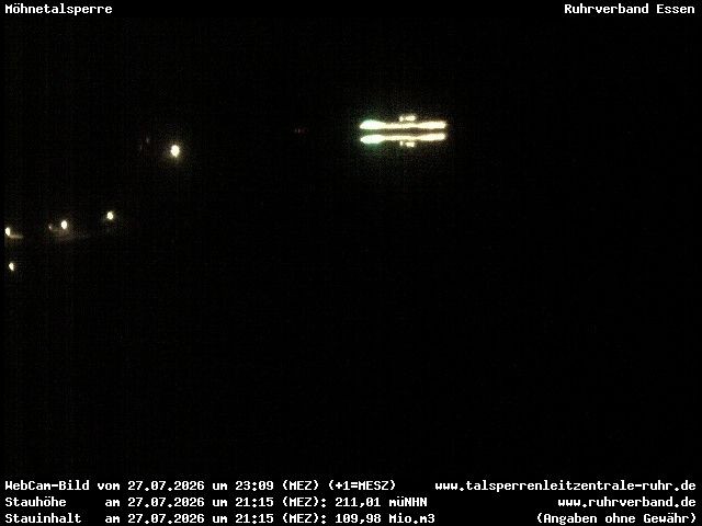 Archiv Foto Webcam Sperrmauer mit Blick auf den Möhnesee in Günne