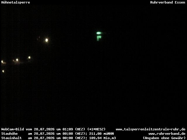 Archiv Foto Webcam Sperrmauer mit Blick auf den Möhnesee in Günne