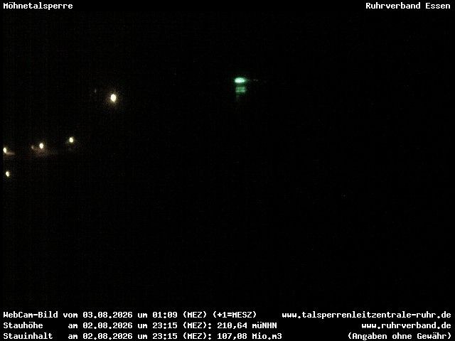Archiv Foto Webcam Sperrmauer mit Blick auf den Möhnesee in Günne