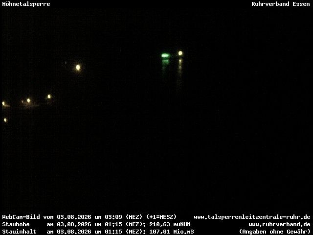 Archiv Foto Webcam Sperrmauer mit Blick auf den Möhnesee in Günne