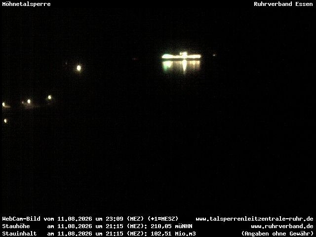 Archiv Foto Webcam Sperrmauer mit Blick auf den Möhnesee in Günne