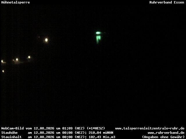 Archiv Foto Webcam Sperrmauer mit Blick auf den Möhnesee in Günne