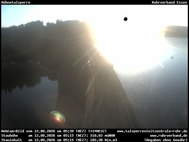 Archiv Foto Webcam Sperrmauer mit Blick auf den Möhnesee in Günne