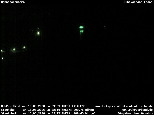 Archiv Foto Webcam Sperrmauer mit Blick auf den Möhnesee in Günne
