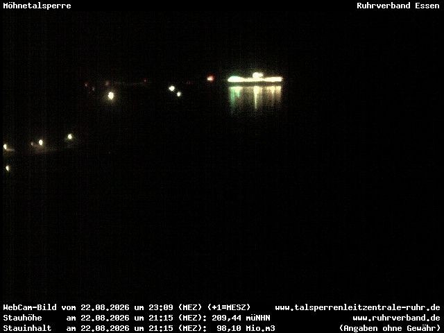 Archiv Foto Webcam Sperrmauer mit Blick auf den Möhnesee in Günne