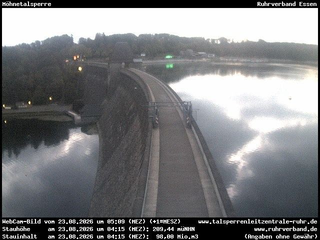 Archiv Foto Webcam Sperrmauer mit Blick auf den Möhnesee in Günne