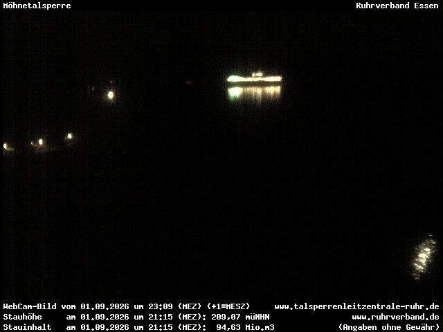 Archiv Foto Webcam Sperrmauer mit Blick auf den Möhnesee in Günne