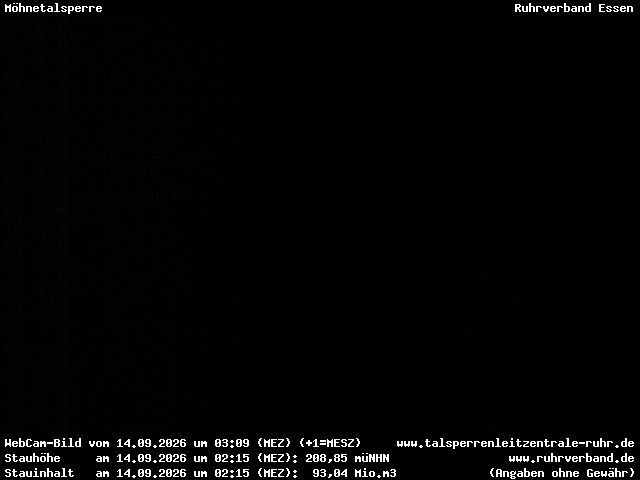 Archiv Foto Webcam Sperrmauer mit Blick auf den Möhnesee in Günne
