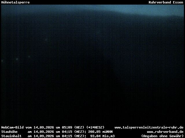 Archiv Foto Webcam Sperrmauer mit Blick auf den Möhnesee in Günne
