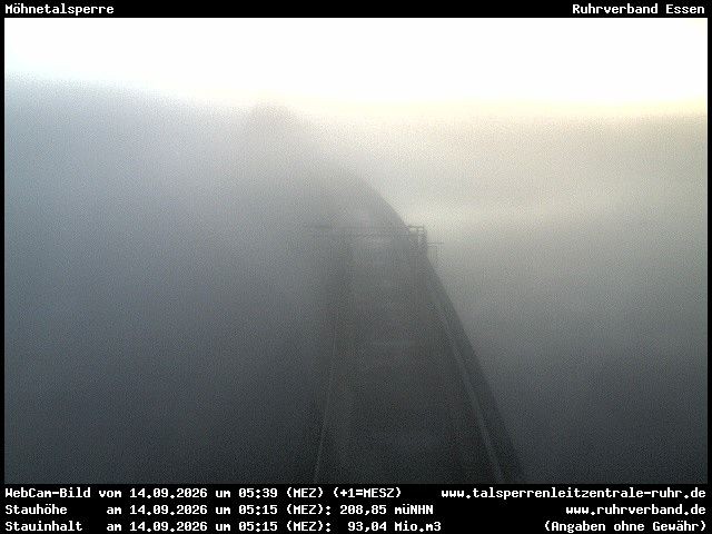 Archiv Foto Webcam Sperrmauer mit Blick auf den Möhnesee in Günne
